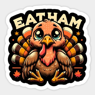 Quirky Thanksgiving Turkey - Eat Ham Sticker